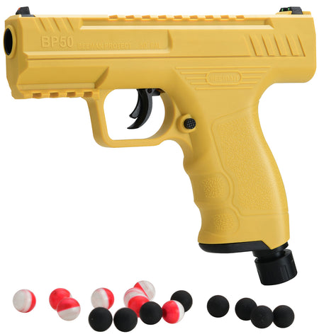 Beeman 6055 50 Cal Yellow CO2 Projectile Launcher 8 Pepper Balls 8 Steel Balls