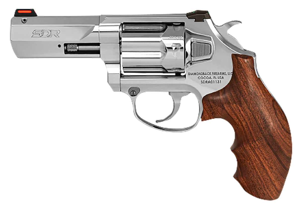 Diamondback DB075AS703 SDR .357 Mag/.38 Special +P 6-Shot Revolver, 3-Inch Stainless Barrel, Hogue Wood Grip - Sports South Exclusive