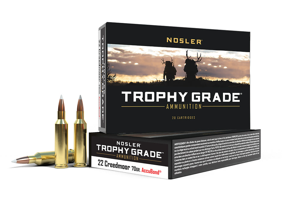 Nosler .22 Creedmoor Rifle Ammo  Accubond PolyTip 70 grain 