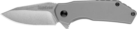 Kershaw Valve 1375 2.25" Folding Drop Point Plain Stonewashed 4Cr14 Blade, All-Steel Bead Blasted Handle