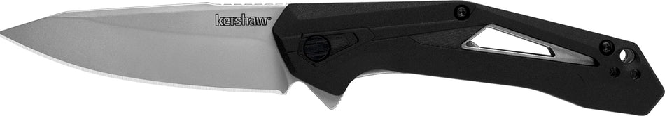 Kershaw Airlock 1385 3" Folding Drop Point Plain Bead Blasted 5Cr13MoV SS Blade, Black Glass Filled Nylon Handle