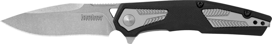 Kershaw Tremolo 1390 3.13" Folding Clip Point Plain Stonewashed 4Cr14 Blade, Black Glass Filled Nylon Handle