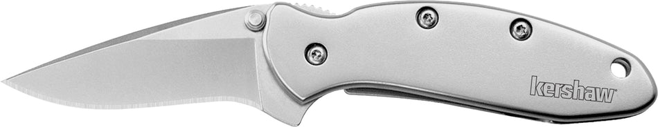 Kershaw Chive 1600 1.90" Folding Drop Point Plain Bead Blasted 420HC SS Blade, All-Steel Stainless Handle