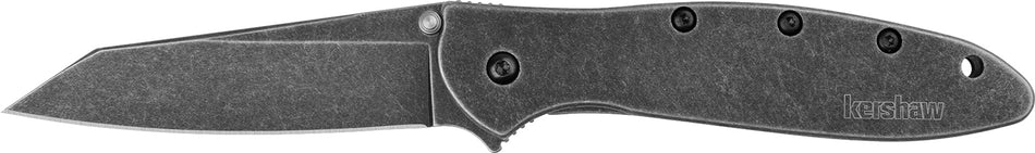 Kershaw Leek Random BlackWash 1660RBW 3" Folding Reverse Tanto 14C28N Steel Blade, BlackWash Stainless Steel Handle