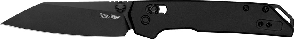 Kershaw Mini Iridium 2051RBLK 3" Folding Reverse Tanto Plain Black Oxide D2 Blade, Black Anodized Aluminum Handle