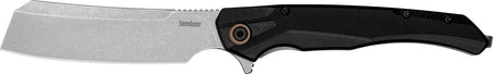 Kershaw Strata 2078 Folding Cleaver 4" Plain D2 Steel Blade with Black Bead Blasted G10 Handle