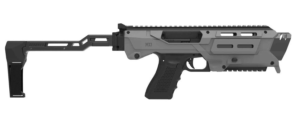 Meta Tactical MX-1 Conversion Kit for Glock Gen3/4/5 Gray Aluminum Stock