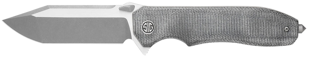 Sig Sauer Knives Validus 3.78" Folding Tanto DLC M390 Blade, Salt & Pepper Canvas Micarta Handle