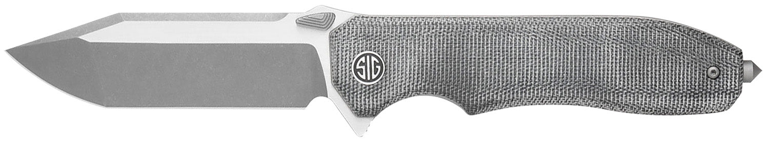 Sig Sauer Knives Validus 3.78" Folding Tanto DLC M390 Blade, Salt & Pepper Canvas Micarta Handle