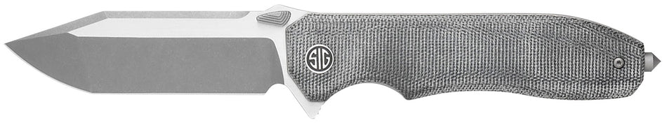 Sig Sauer Knives Validus 3.78" Folding Tanto DLC M390 Blade, Salt & Pepper Canvas Micarta Handle