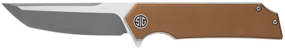 Sig Sauer Knives Tsuru 3.30" Folding Tanto 154CM Stainless Blade, Coyote Brown G10 Handle