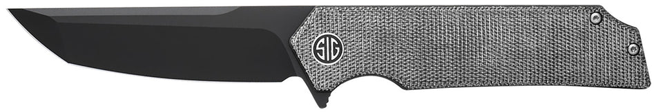 Sig Sauer Knives Tsuru 3.30" Folding Tanto Black PVD 154CM Stainless, Salt & Pepper Micarta