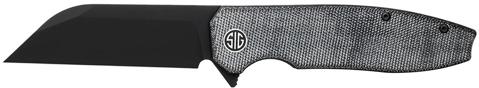 Sig Sauer Knives Karak 3.25" Folding Wharncliffe DLC Nitro-V Blade, Salt & Pepper Micarta