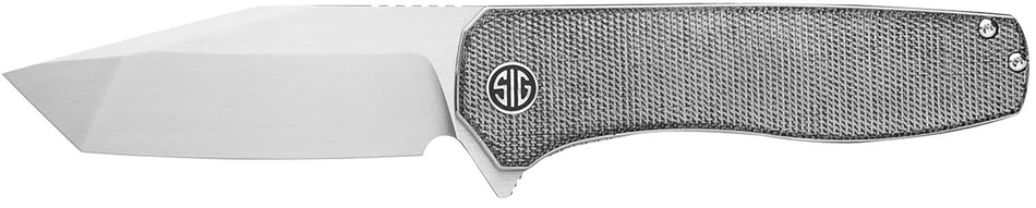 Sig Sauer Knives Xiphos 3.40" Folding Modified Tanto Nitro-V Satin Blade, Salt & Pepper Micarta
