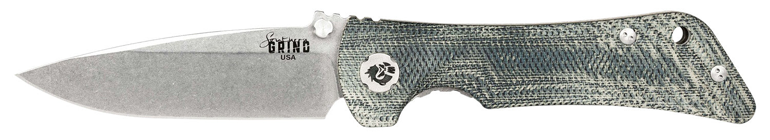 Southern Grind SG06130026 Spider Monkey 3.25" Folding Knife Drop Point MagnaCut Blade, Denim Micarta Handle
