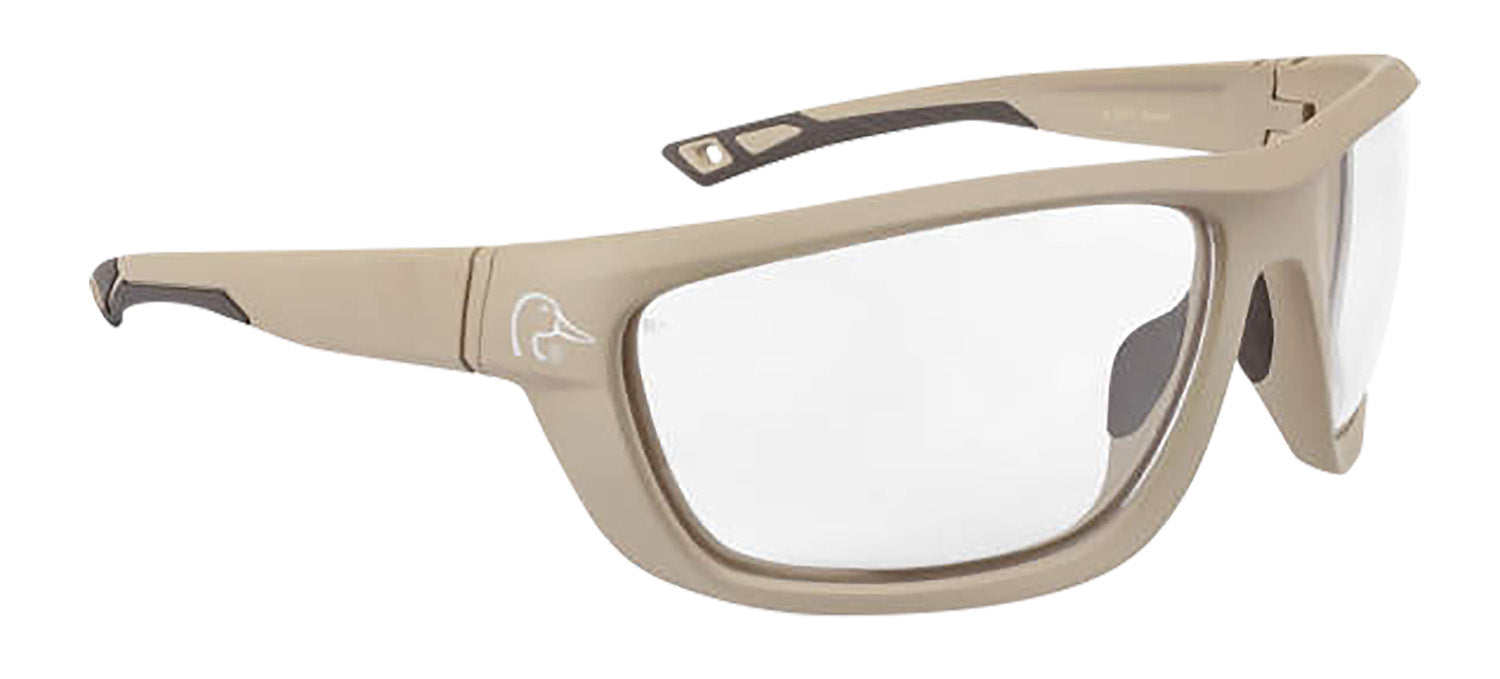 Radians DUFF13010C Ducks Unlimited Range Safety Glasses Clear Lens Tan Frame