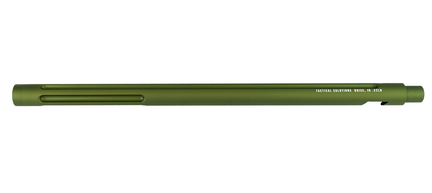 Tactical Solutions X-Ring 22 LR 16.5" OD Green Matte Finish Aluminum Fluted Threaded Replacement Barrel for Ruger 10/22