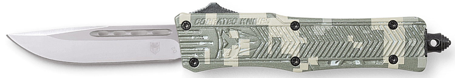 CobraTec CTK-1 American Flag Small 2.75" OTF Drop Point D2 Steel Blade with Digital Camo Handle