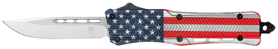 CobraTec CTK-1 American Flag Small 2.75" OTF Drop Point D2 Steel Blade USA Flag Cerakote Aluminum Handle