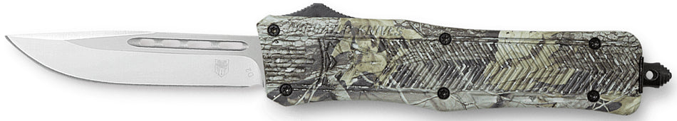 CobraTec CTK-1 American Flag Medium 3" OTF Drop Point D2 Steel Blade 5" Woodland Camo Handle