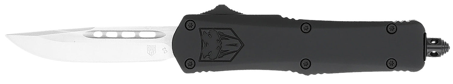CobraTec FS-3 Small 2.75" OTF Drop Point Plain D2 Steel Blade 4.25" Black Alloy Handle
