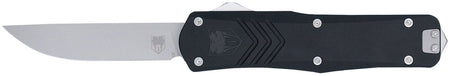 CobraTec FS-X Gen III Medium 3" OTF Drop Point Stonewashed D2 Steel Blade 4.68" Black Alloy Handle