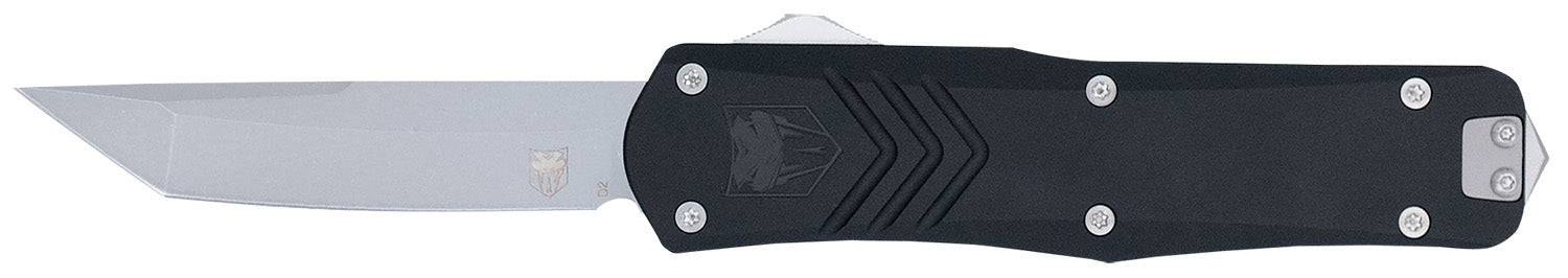 CobraTec FS-X Gen III Medium 3" OTF Tanto Stonewashed D2 Steel Blade 4.68" Black Alloy Handle