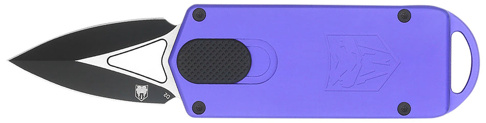 CobraTec ASP 1.94" OTF Dagger Plain D2 Steel Blade 3.31" Purple Aluminum Handle