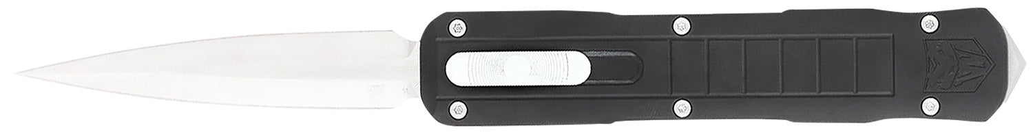 CobraTec Raptor OTF Knife 3.13" Plain D2 Dagger Blade 4.50" Black Aluminum Handle