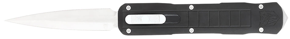 CobraTec Raptor OTF Knife 3.13" Plain D2 Dagger Blade 4.50" Black Aluminum Handle