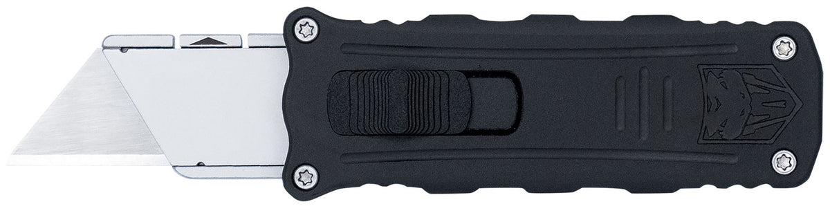 CobraTec Utility OTF Side Button Knife Aluminum Blade Black Anodized Aluminum Handle 3.38"