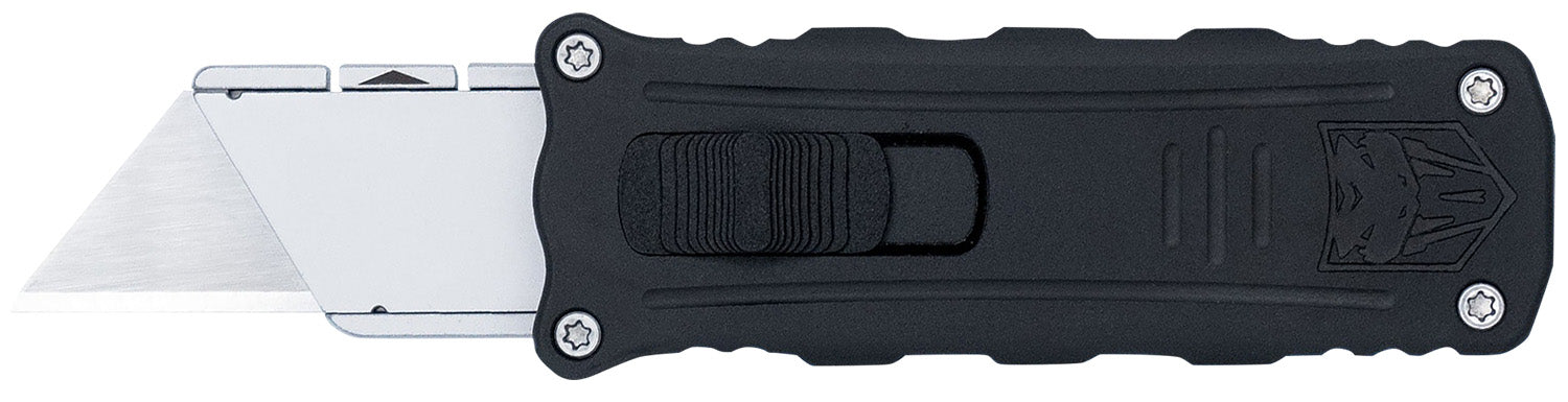 CobraTec Utility OTF Side Button Knife Aluminum Blade Black Anodized Aluminum Handle 3.38"