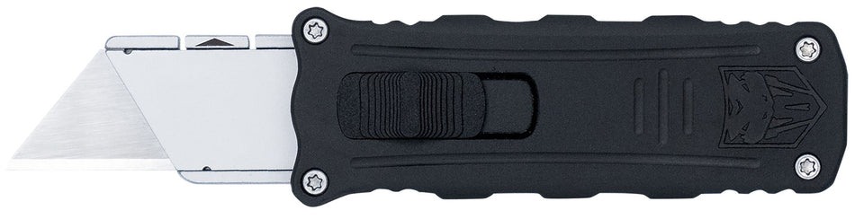 CobraTec Utility OTF Side Button Knife Aluminum Blade Black Anodized Aluminum Handle 3.38"