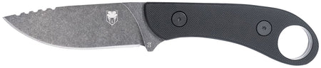 CobraTec Skinner Gen II Folding Knife 3.50" Plain Stonewashed D2 Blade Black G10 Handle with Finger Ring