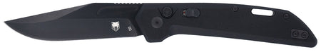 CobraTec Naja Side Button Folding Knife 3.50" Black Coated D2 Blade 4.75" Black G10 Handle