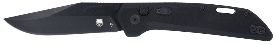 CobraTec Naja Side Button Folding Knife 3.50" Black Coated D2 Blade 4.75" Black G10 Handle