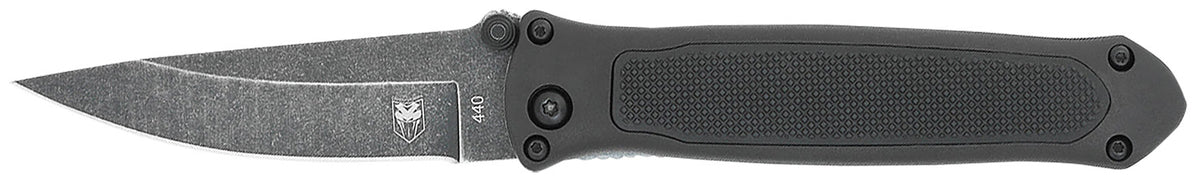 CobraTec Quick Strike Hidden Release Auto Knife 3.25" Drop Point Stonewashed 440 Stainless G10 Handle