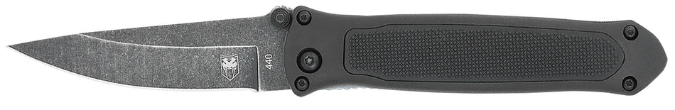 CobraTec Quick Strike Hidden Release Auto Knife 3.25" Drop Point Stonewashed 440 Stainless G10 Handle