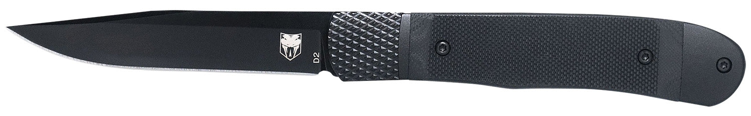 CobraTec Trapper Hidden Release Knife 3.13" Plain 154CM Stainless Steel Blade 4.25" Black G10 Handle