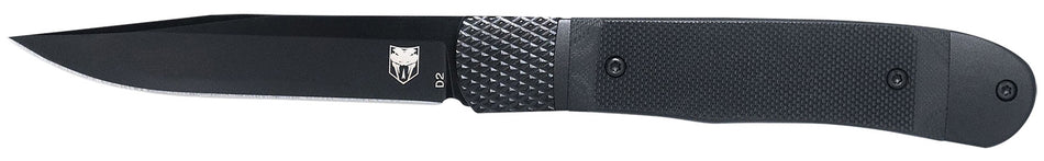 CobraTec Trapper Hidden Release Knife 3.13" Plain 154CM Stainless Steel Blade 4.25" Black G10 Handle