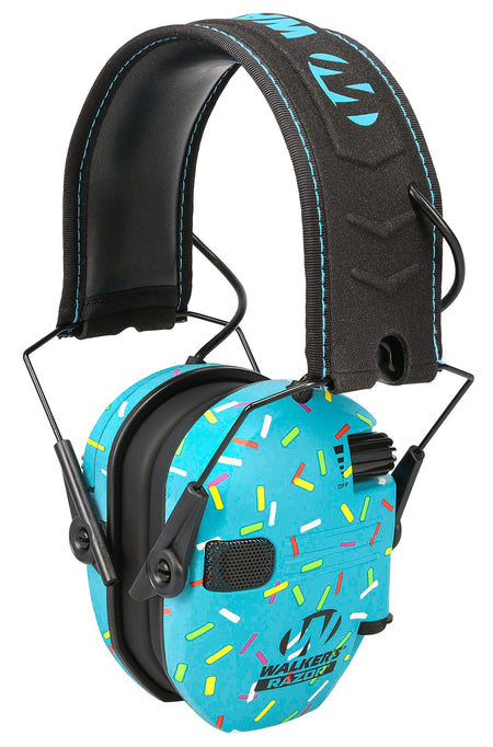 Walker's Passive Youth Earmuff GWPFKDMSPRNKBL Over the Head Blue Sprinkles