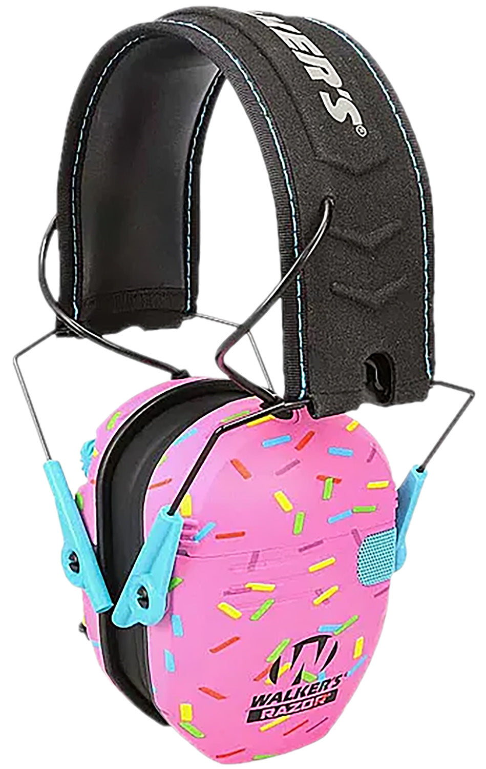 Walker's Passive Youth Hearing Protection Muff Over the Head Pink Sprinkles
