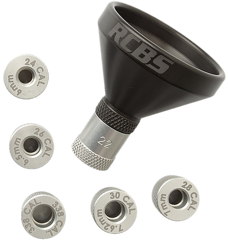RCBS MatchMaster 98820 Aluminum Powder Funnel Kit - 6 Caliber Adapters Included