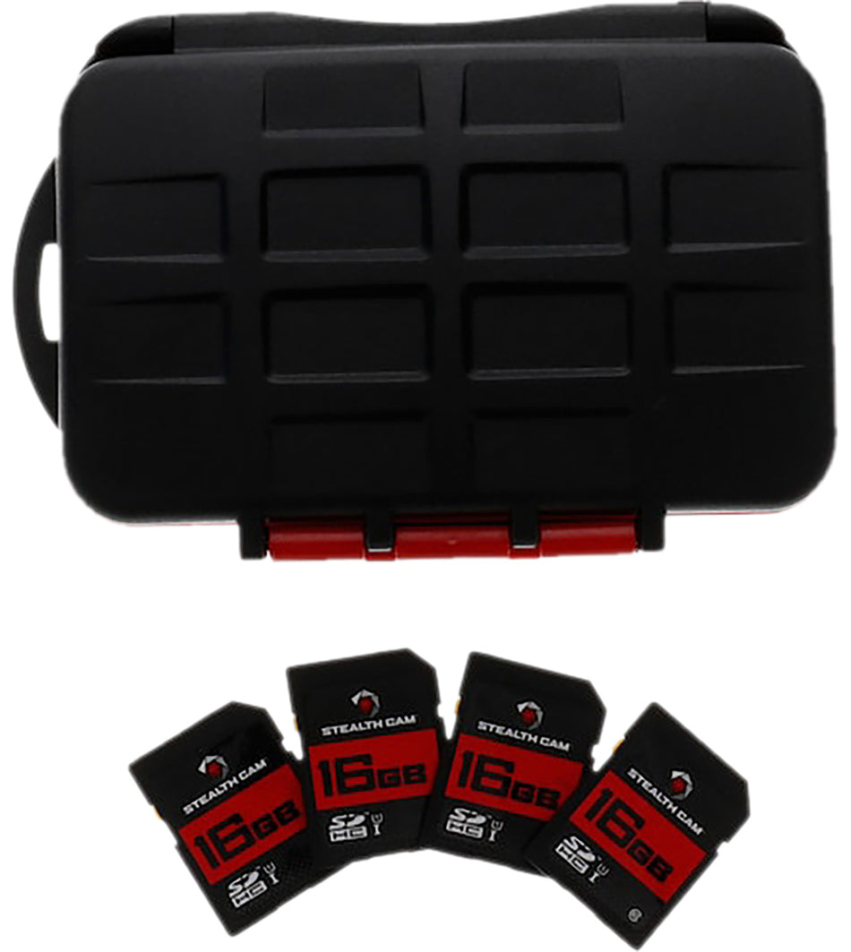 Stealth Cam Memory Card Storage Case ABS Plastic Holds 12 SD and 12 Micro SD