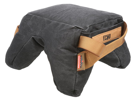 Birchwood Casey Steady-Shot Echo Heavyweight Prefilled Black Waxed Canvas Front and Rear Bag