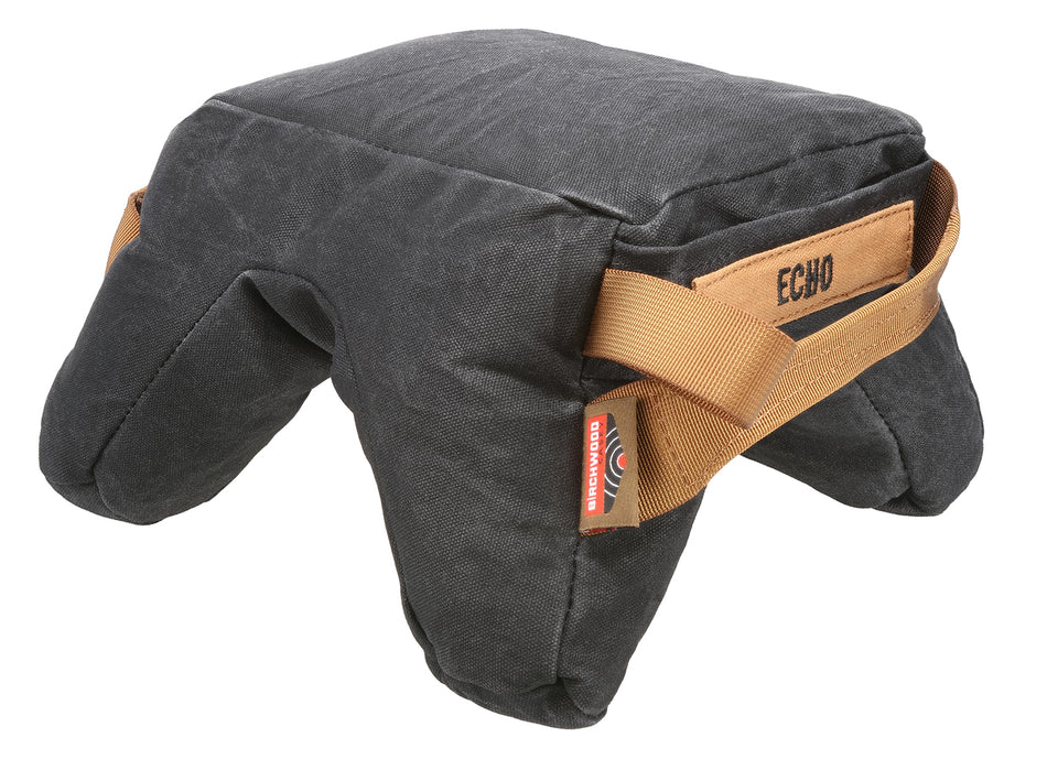 Birchwood Casey Steady-Shot Echo Heavyweight Prefilled Black Waxed Canvas Front and Rear Bag