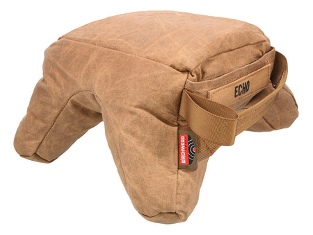 Birchwood Casey Steady-Shot Echo Heavyweight Prefilled Tan Waxed Canvas Front and Rear Bag