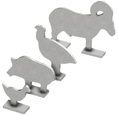 Birchwood Casey Silhouette Knock Over Steel Targets BC-47422 1/5 Scale 4-Piece