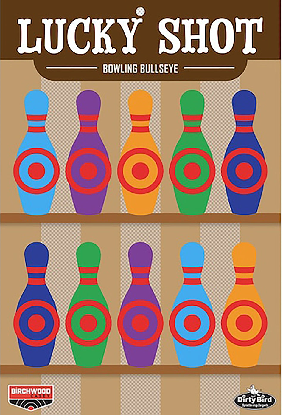 Birchwood Casey BC-35773 Dirty Bird Target Lucky Shot Bowling Pins 6 Pack 12" x 18"
