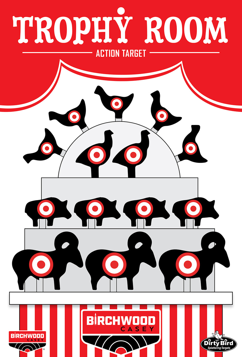 Birchwood Casey BC-35775 Dirty Bird Target Trophy Room 6 Pack 12" x 18"